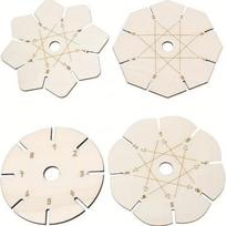Bracelet Braiding Disk Flower Shape Durable Wooden Plate Practical Weaving Tool for Handmade Jewelry Craft DIY Lovers 4pcs