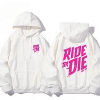 Muc Off Ride or Die Men's Sweatshirt  Autumn/Winter Print  Hooded Sweatshirt  Men's and Women's Casual Elegant Hoodie 5XL white