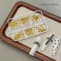 Metal Spike Studs Nail Art Rivets Kit 6 Grids/Box Nail Charms Decorations  Gothic auksas