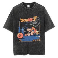 Hip Hop Streetwear Vyriški Plauti Marškinėliai Dragon Ball Anime Grafika Laisvo Stiliaus Marškinėliai Vasariniai Marškinėliai Trumpomis Rankovėmis L juoda