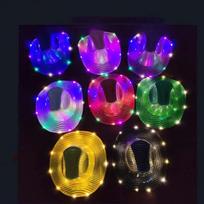 Party Space Cowgirl LED Hat Flashing Light Up Sequin Cowboy Hats Luminous Caps Halloween Costume Gifts F017 green blue