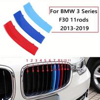 1 rinkinys 3 vnt. M spalvos BMW grotelių įdėklų juostelės Automobilio grotelių apdailos spaustukas 3 serijai F30 2013-2019 For F30 11rods 13-19