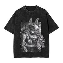 R-Rings Radahn E-Eldening Skalbti Marškinėliai Streetwear Hip Hop Laisvalaikio Marškinėliai Vyrams ir Moterims Trumpomis Rankovėmis Harajuku Grafiniai M gray