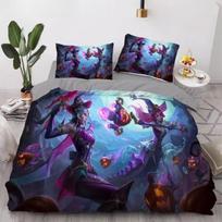 League of Legends mikropluošto patalynės komplektas Vaikams Pūkų antklodės užvalkalas Paaugliams Suaugusiems Žaidimo raštas Komplektas Kambario dekoravimas 3 dalys 90x200cm gray