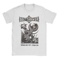 Rokas Muzika Bolt Thrower Grupė Vyriški Moteriški Marškinėliai Vintažiniai Marškinėliai Trumpomis Rankovėmis Apvalia Iškirpte Medvilniniai Didelio Dydžio Drabužiai 2XL white