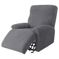 Atsilenkiamos sofos užvalkalas Tinginio kėdės vientisos spalvos pagalvės užvalkalas Sofos užvalkalas 1/2/3/4 vietos Vandeniui atsparus lapų tekstūros sofa 1 Seater gray
