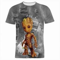 2026 Galaxy Guardians Groot marškinėliai Vaikams Animacinis Anime 3D Madingi marškinėliai Viršutiniai drabužiai Anime drabužiai 140 gray