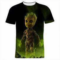 2026 Galaxy Guardians Groot marškinėliai Vaikams Animacinis Anime 3D Madingi marškinėliai Viršutiniai drabužiai Anime drabužiai 120 black