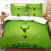 Grinčo žalias plaukų serija Trys dalys 3D skaitmeninis antklodės užvalkalas, šlifavimo rinkinys 135 * 200cm 50 * 80cm * 1 two-piece set green
