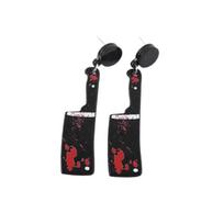 Acrylic Printed Scarlet Knife Earrings Earrings Women'S Personality Fashion Halloween Stud Earrings Ear Ornament black