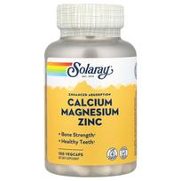 Solaray Calcium Magnesium Zinc Veg Capsules 100 Count