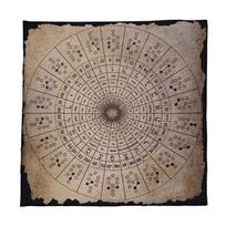 Simbolinis raštas Tarot staltiesė Būrimų kortų staltiesė Gobelenas Astrologija Raganavimai Kortų kaladės staltiesės apdaila 60x60cm gray