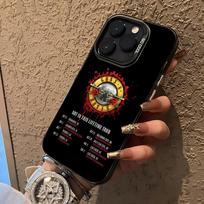 Band G-Guns N Roses Phone Case For 17 Pro Max IPhone 16 Pro Max 15 14 Plus 12 13 X XS Max 11 Colorful Silver Cover iPhone 16 black