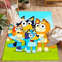Bluey spalvingi draugai tematikos neslystantys kilimėliai - Poliesterio namų dekoras, tinkami miegamiesiems, svetainėms, prieškambariams, studijoms ir dekoravimui 80cmx120cm