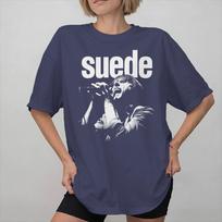 Suede roko grupės Merch Unisex Moteriški Marškinėliai Grynos Medvilnės T-shirt Grafiškai Spausdintas T-shirt Drabužiai M blue