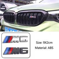 MLKL5 ABS Car Emblem Sticker Front Grille Badge M Styling Decoration 3D Decal For BMW M Power 1 3 5 7 Series  M M1 M2 M3 M4 M5 M6 M7 black-1pc black