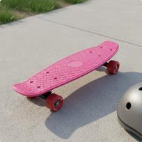 17 Inch Skateboard Multiple Colors Mini Cruiser Lightweight & Portable Single Tail End rožinė raudona spalva