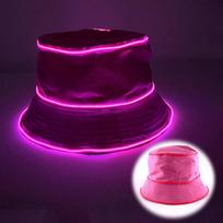 Šviečiantys neoniniai LED vienspalviai kibiro formos kepurės Vyrams Moterims Hip Hop Panama Žvejo kepurė Vasaros Lauko Atsitiktinės Šventės Naujovės one size purple
