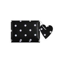 Polka Dot Pu Leather Small Wallet With Cute Heart Pendant And Compact Design Perfect For Daily Casual Outings Shopping juoda