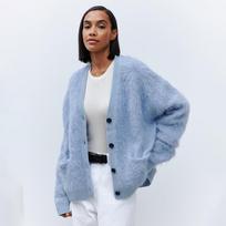 Mink Velvet Sweater Cardigan Women Autumn Winter Lazy Loose Knit Sweater Warm Sweater Cardigan Blend Comfortable Undercoat Long Sleeves Sweater L gray