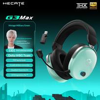 Edifier HECATE G3 MAX earphones 3.5mm Plug with Mic THX Spatial Audio Wireless Over-Ear Bluetooth Gaming Headphones Gifts žalia