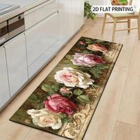 1Pcs Vintage Non-Slip Washable Area Rug Runner for Entryway, Living Room, Bedroom & Patio 60X90cm beige