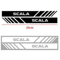 2 vnt. Viniliniai automobilio galinio vaizdo veidrodėlio lipdukai, Automobilio šoninės juostelės Lipdukas Dekoracija Skoda Octavia Rapid Fabia Superb Kodiaq Scala 2pcs Silver White