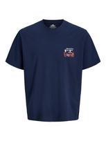 JACK & JONES Marškinėliai 'JORVintage American Summer' tamsiai mėlyna / šviesiai mėlyna / ruda (konjako)