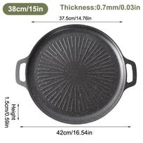 Non-Stick Grill Pan For Induction Cooker - 28Cm/32Cm/34Cm/38Cm Bbq Plate L black