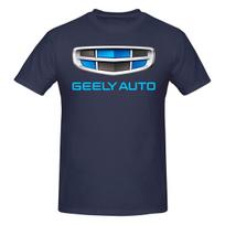 Geely Japanese Fresh Tshirt Niche Lazy Style Ribbed Collar Tshirt 4XL blue
