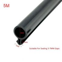 Minkšta O formos durų ir langų sandarinimo juosta Silikoninė guminė lango vamzdinė tarpinė Plastikinio plieno durys black 5 meters-S