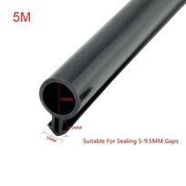 Minkšta O formos durų ir langų sandarinimo juosta Silikoninė guminė lango vamzdinė tarpinė Plastikinio plieno durys black 5 meters-L