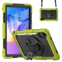 Aukščiausios apsaugos PC dėklas Xiaomi Redmi Pad 2 SE 11 , 360° besisukanti rankena ir peties dirželis, 3 sluoksnių daugiafunkcinis dėklas Redmi Pad2 SE11 2025 žalia