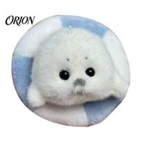 Holiday Stocking Stuffer Cute Baby Seal Plush Keychain, Soft Fluffy White Mini Bag Small Animal Charm, Stuffed Ocean Key Ring Accessory for white