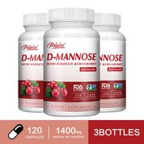 Pslalae - 1400mg D-Mannose, Cranberry & Hibiscus Capsules - Urinary Tract & Bladder Health 120*3