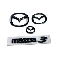 skirta Mazda 3 logotipui Plastikinis automobilio priekinės bagažinės emblema Vairo rato ženklelis 3D kėbulo keičiama lipdukas Galinės uodegos apdailos dekoracija