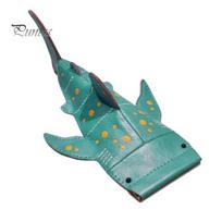 Portable Sunglasses Pouch Whale Shark Case, Creative Faux Leather Pencil Pouch, Cute Animal Case Eyeglasses Holder for Kids Students, Organizer A blue