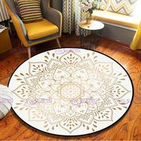 Mandala Flower of Life Apvalus kilimėlis Spalvinga Širdies Boho srities kilimėlis Svetainėje Miegamojo Neslystantis kėdės kilimėlis Povo dekoro kilimėlis Diameter 100cm
