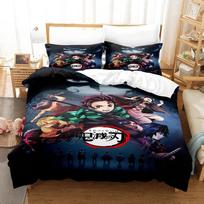Mada Anime Demonų Sunaikintojas Patalynės Komplektas Viengulis Dvigulis Pilnas Karalienės Karališko Dydžio Lovos Komplektas Suaugusių Vaikų Miegamasis Antklodės Užvalkalų Komplektas Namų Tekstilė 70x133cm 2pcs