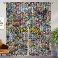Namų Interjero Užuolaidos 2 Vnt. P-pokemonų Užuolaidos Vaikų Kambario Langų Užuolaidų Roletai Pertvara Helovino Dekoracija Gyvenamasis W50xH70cmx2pcs-CL
