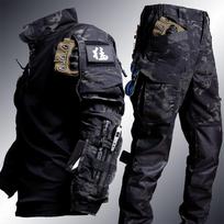Taktinis varlės kostiumas vyrams Airsoft drabužiai Karinis dažasvydžio 2 dalių rinkiniai SWAT Assault marškinėliai Specialiųjų pajėgų policijos uniformos kelnės XL