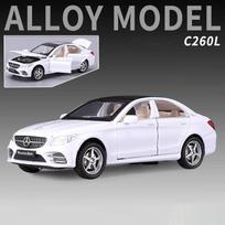 Mercedes Benz C260L Imitacinis Diecast & Žaisliniai Transporto Priemonių Garsai & Šviesa Atgal Traukiama Mašina 1:32 Lydinio Modeliai Dovanos Vaikams gray