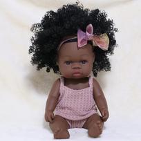 35cm Naujagimis Reborn Afrikos Lėlė Kūdikis Simuliacija Minkštas Vinilas Vaikai Realistiški Žaislai Kalėdos Gimtadienis Žaislai Lėlės Kūdikiams girl body gray