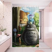 Anime Mano kaimynas Totoro Moderni paprasta dušo užuolaida Vonios kambario dekoratyvinė poliesterio dušo užuolaida su kabliukais 90x180 cm