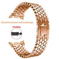 Metalo lydinio apyrankė Samsung Galaxy Watch 8 Classic 46mm 8 7 6 5 4 40mm 44mm moteriškas dirželis Galaxy Watch7 Ultra 47mm apyrankė Galaxy Watch 8 40mm rožinio aukso spalvos