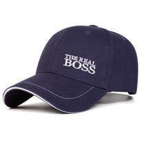 Kepuraitė su siuvinėjimu THE REAL BOSS, vyrams ir moterims, reguliuojama, medvilninė lauko kepurė, madinga, laisvalaikio, kelioninė, golfo kepuraitės tamsiai mėlyna spalva