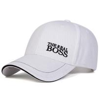 Kepuraitė su siuvinėjimu THE REAL BOSS, vyrams ir moterims, reguliuojama, medvilninė lauko kepurė, madinga, laisvalaikio, kelioninė, golfo kepuraitės balta