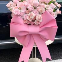 Rožinės kaspinėliai Gimtadieniui ir Kalėdoms Dekoracijų Rinkinys 30cm pink