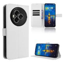 Atlenkiamas dėklas TCL NxtPaper 60 Ultra telefonui, PU odos telefono dėklas, viso korpuso apsauga [RFID blokavimas], apsauginiai dėklai for TCL NxtPaper 60 Ultra balta