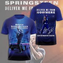 Klasikinės roko grupės Bruce Springsteen 3D spausdinimo marškinėliai Mados Hip Hop trumpomis rankovėmis vyriški marškinėliai - Minkšti vidutinio tamprumo vasaros laisvo kirpimo drabužiai XS blue